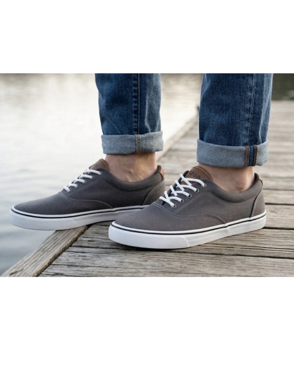 Izod Rangley Men's Grey Canvas Low-Top Sneakers